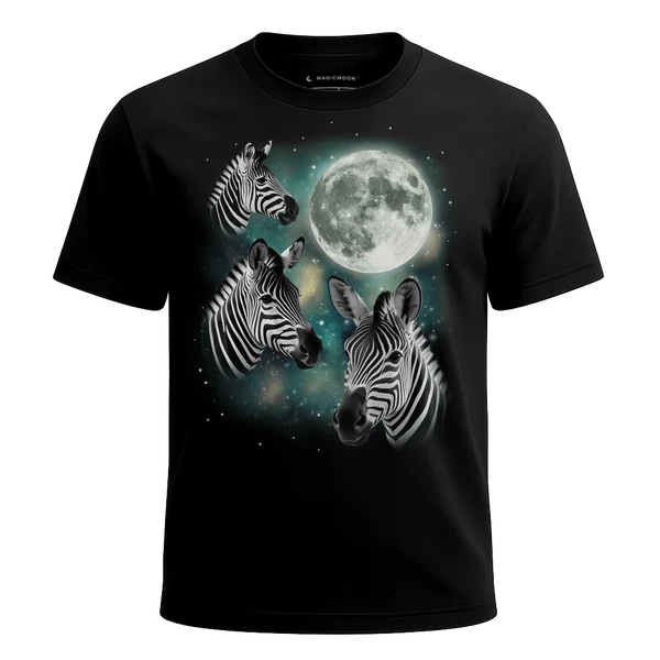 Three Zebra Moon cosmic t-shirt