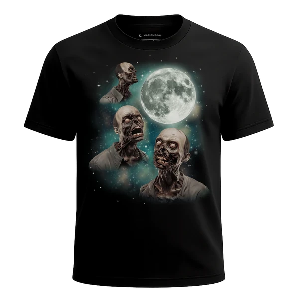 Three Zombie Moon cosmic t-shirt