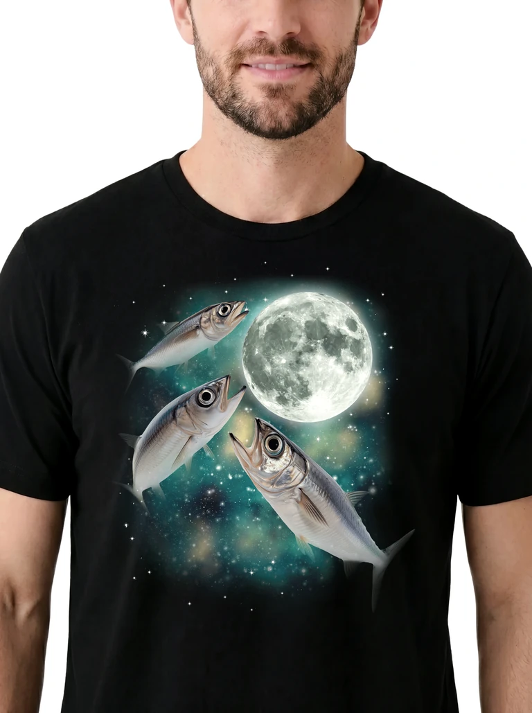 Three Anchovee Fish Moon on model m1-3