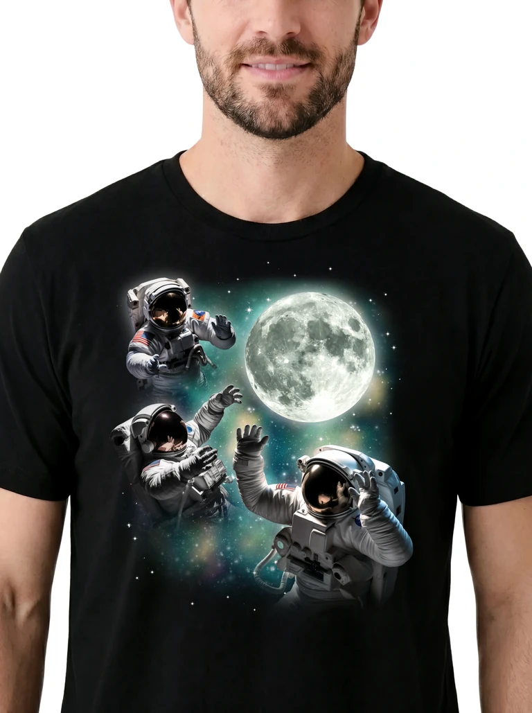 Three Astronaut Moon on model m1-3