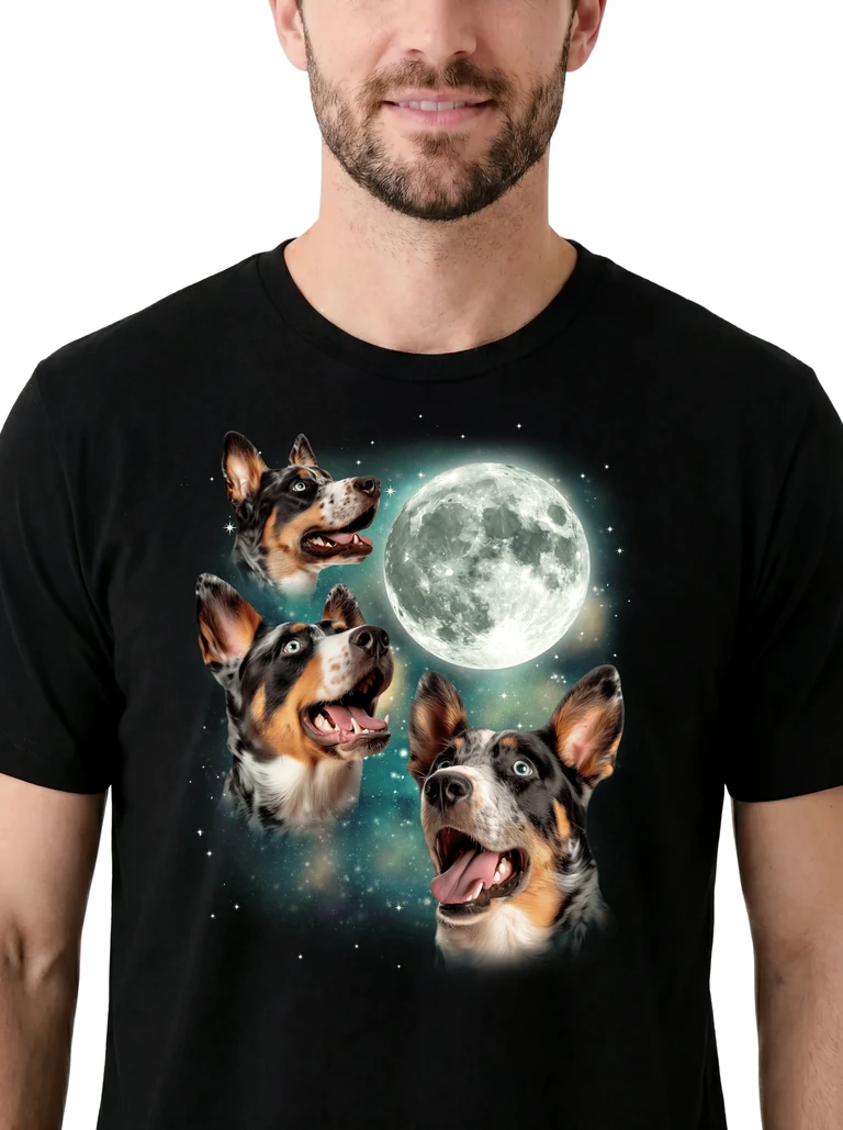 Three Australian Cattle Dog Moon on model m1-3