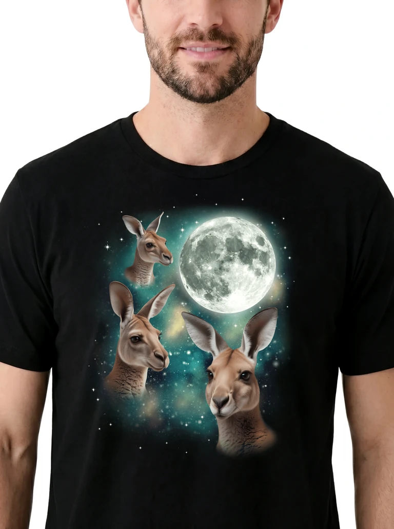 Three Baby Kangaroo Moon on model m1-3