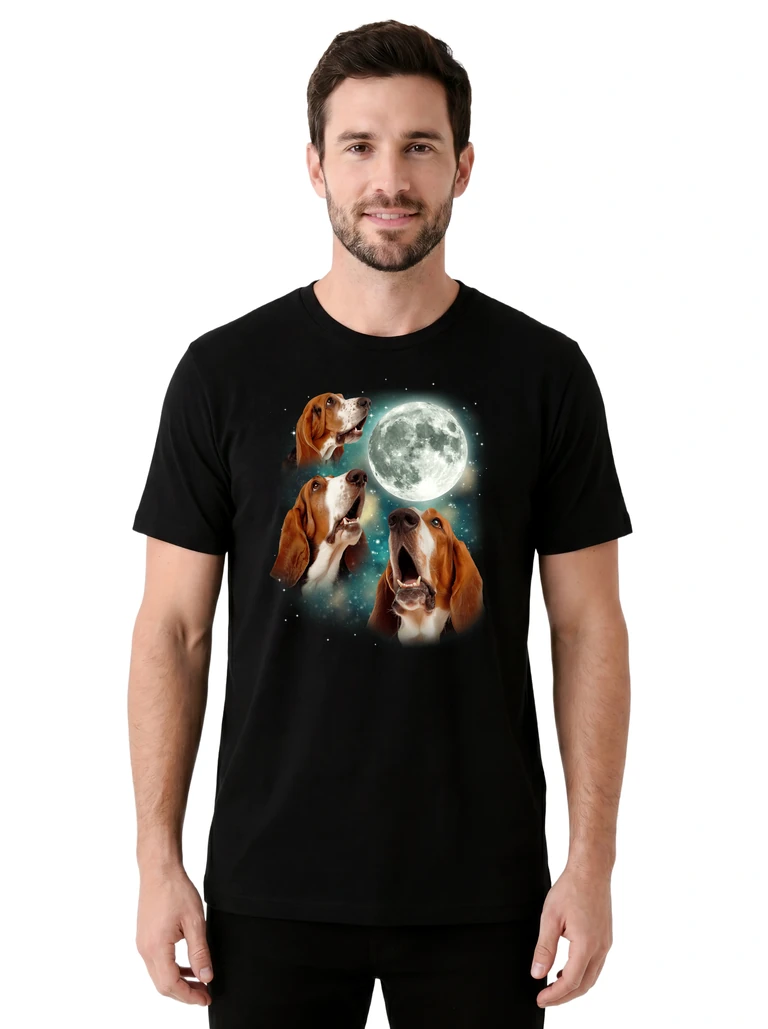 Three Basset Hound 2 Moon on model m1-1