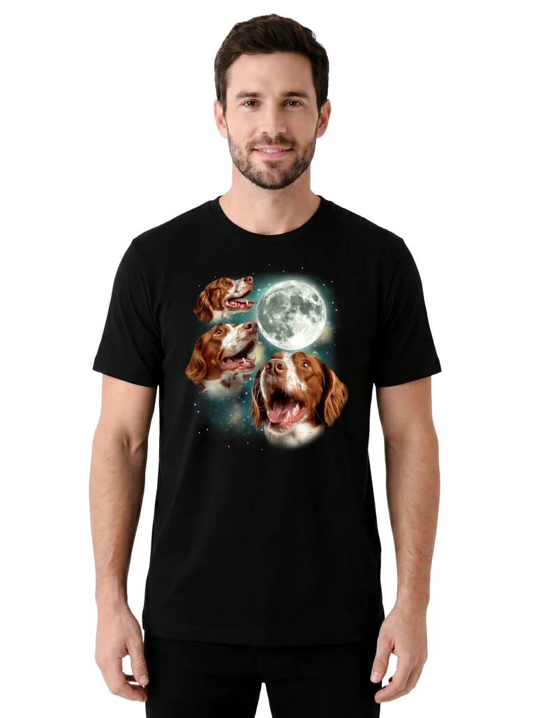 Three Brittany Spaniel Moon on model m1-1