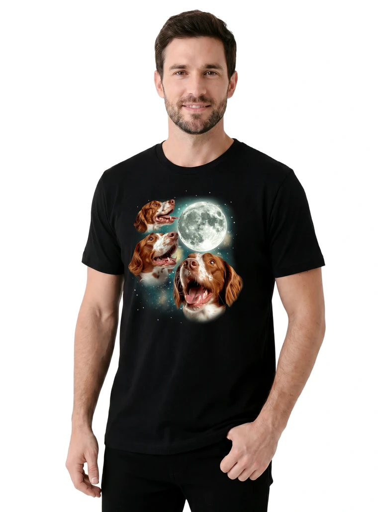 Three Brittany Spaniel Moon on model m1-2