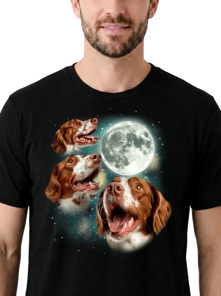 Three Brittany Spaniel Moon on model m1-3