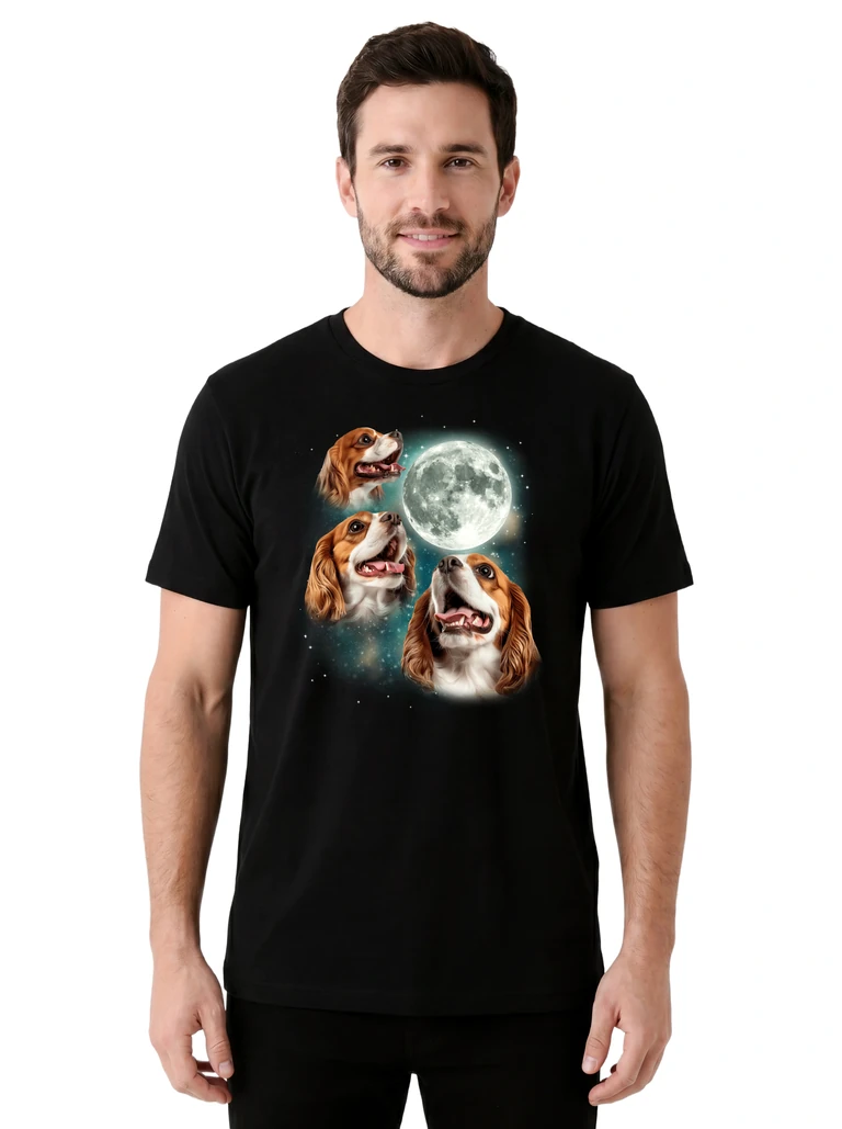 Three Cavalier King Charles Spaniel Moon on model m1-1