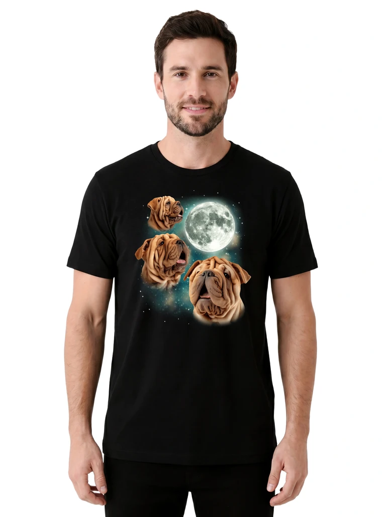Three Chinese Shar Pei Moon on model m1-1