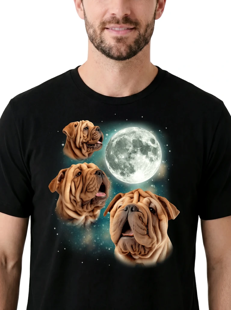 Three Chinese Shar Pei Moon on model m1-3