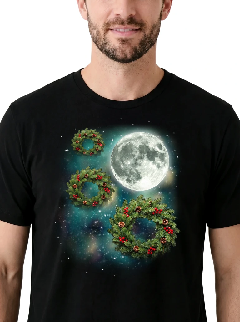 Three Christmas Wreath Moon on model m1-3