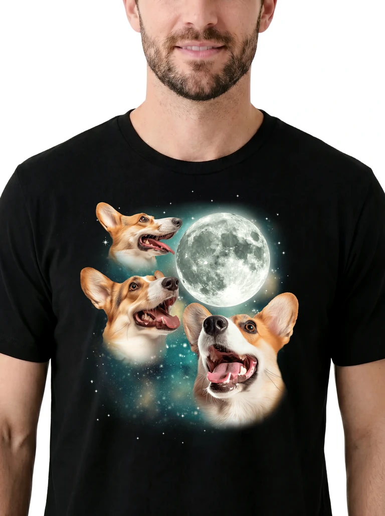 Three Corgi Moon on model m1-3