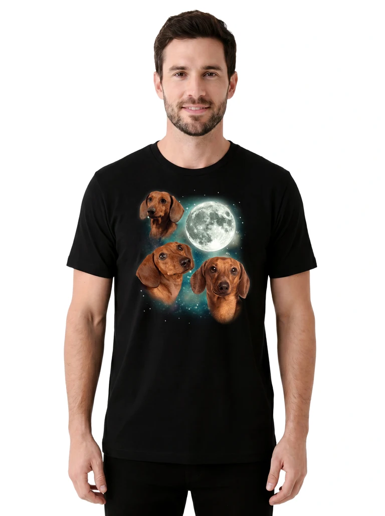 Three Dachshund 2 Moon on model m1-1
