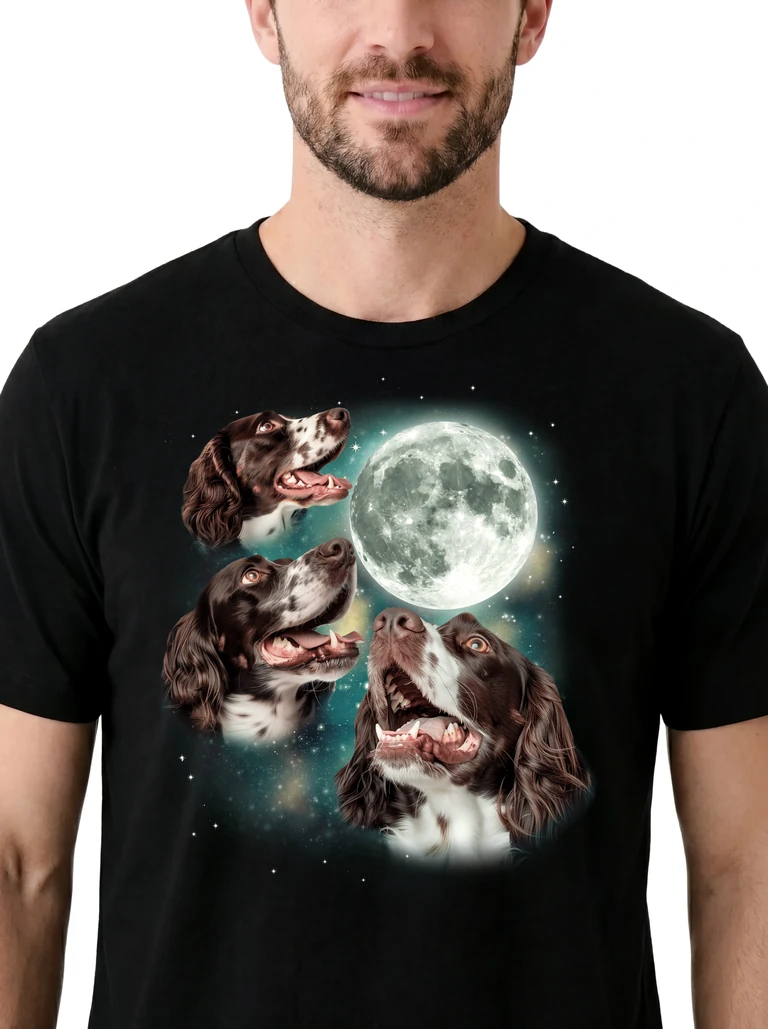 Three English Springer Spaniel Moon on model m1-3