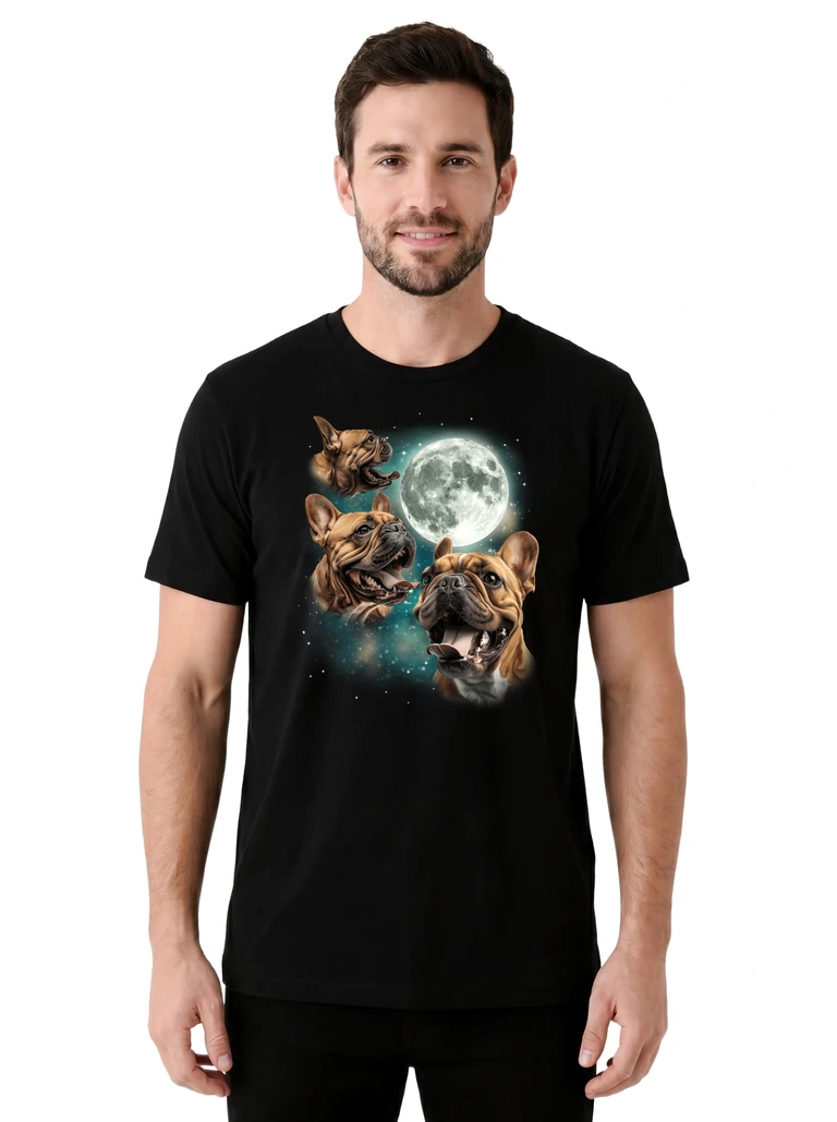 Three French Bulldog Brown Moon on model m1-1