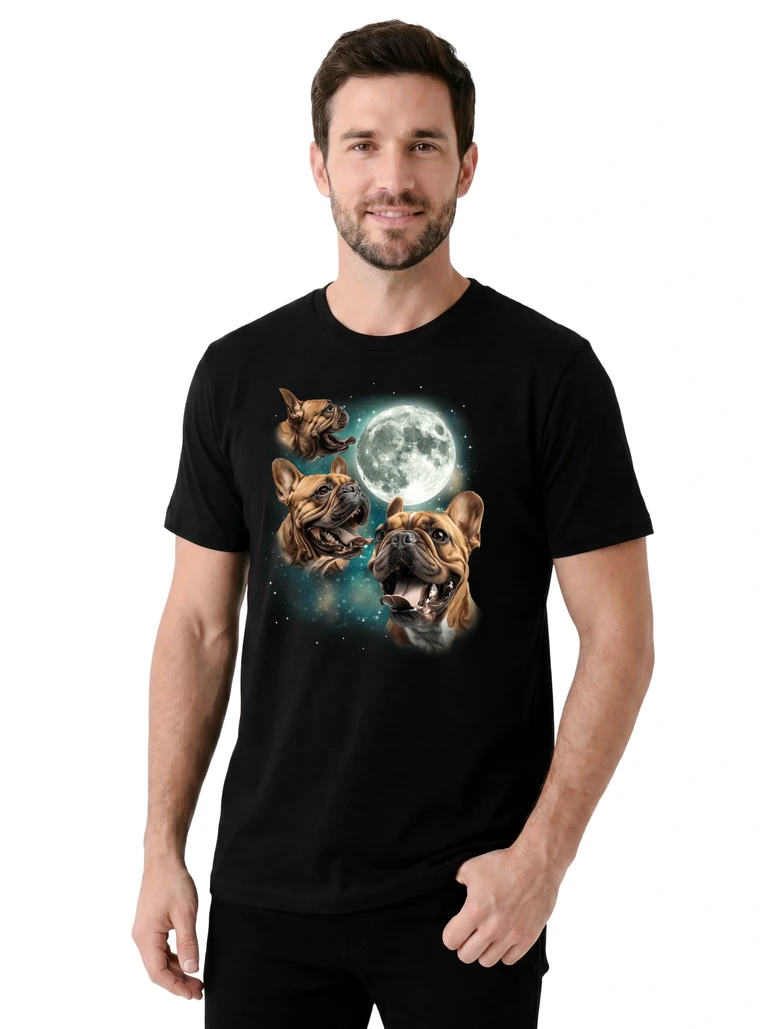 Three French Bulldog Brown Moon on model m1-2