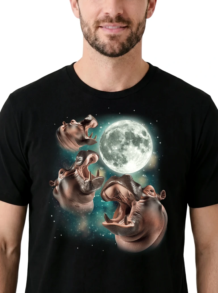 Three Hippopotamus Moon on model m1-3