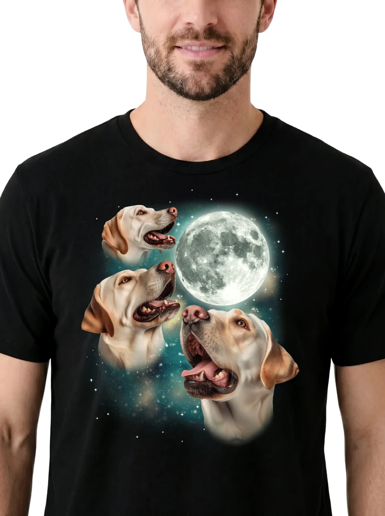 Three Labrador Retriever White Moon on model m1-3
