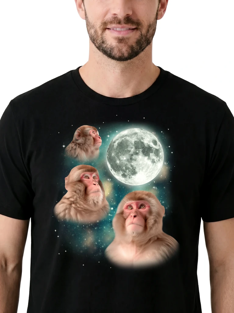 Three Macaque Moon on model m1-3