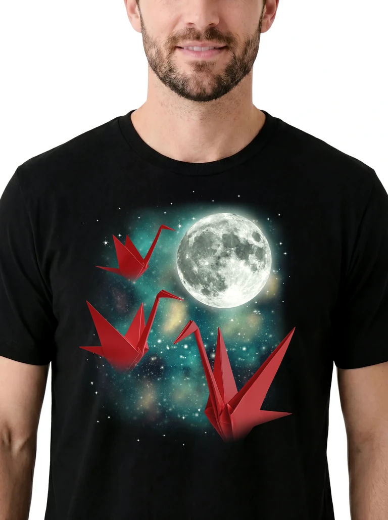 Three Origami Crane Moon on model m1-3