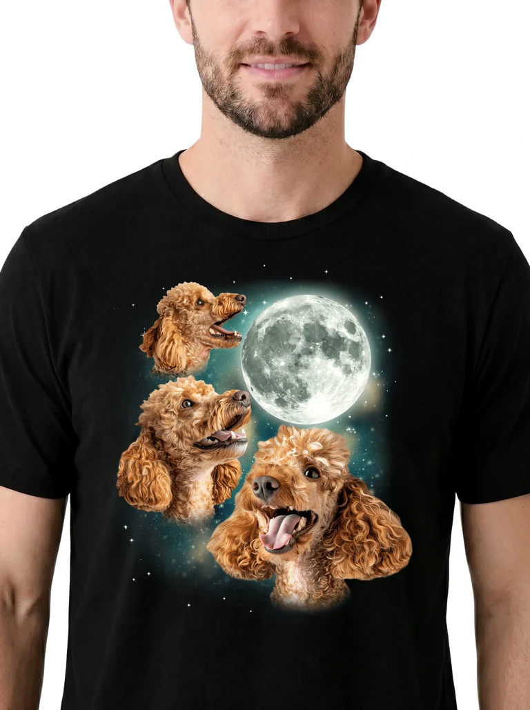 Three Poodle Moon on model m1-3