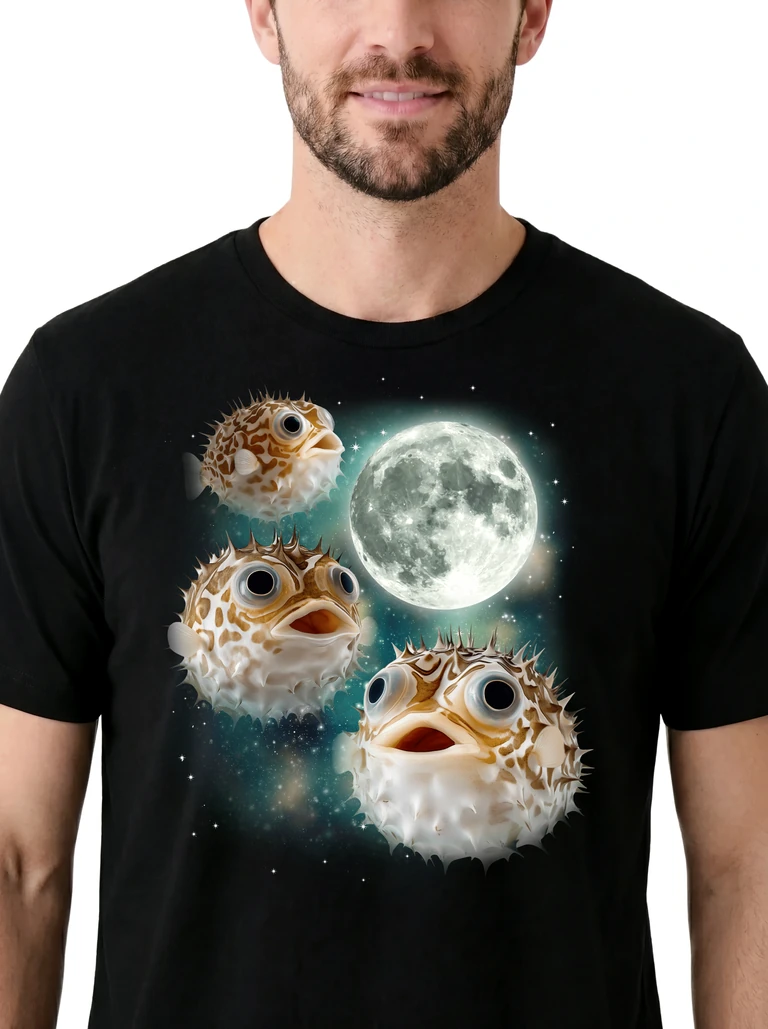 Three Pufferfish Moon on model m1-3
