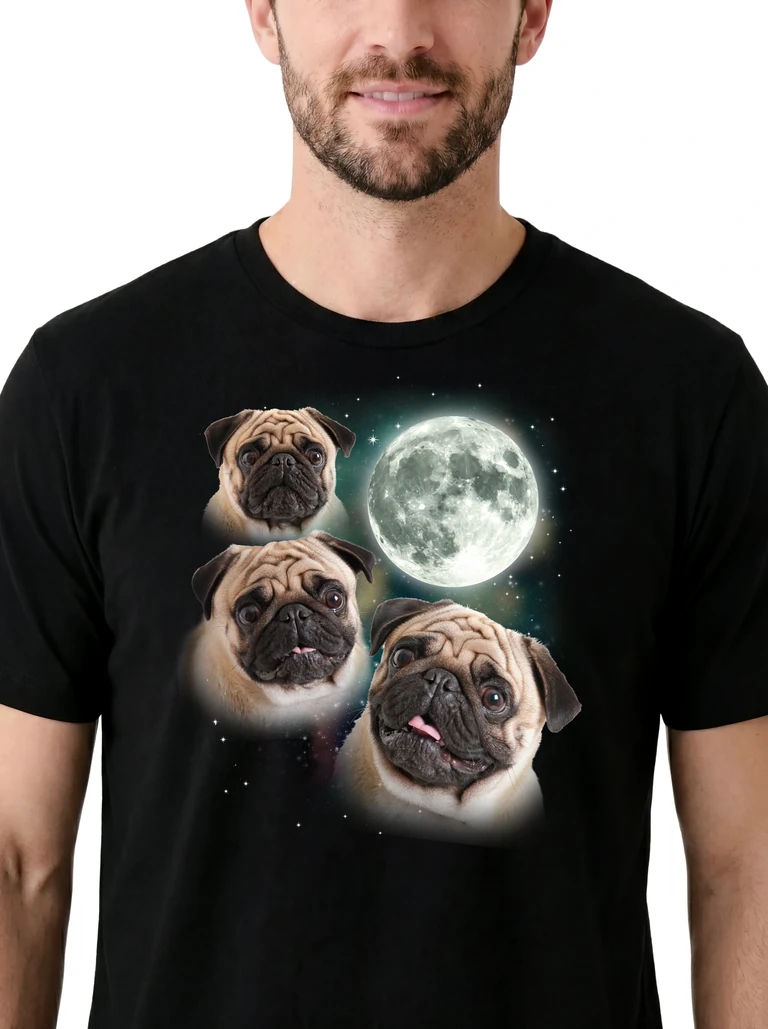 Three Pug Moon on model m1-3