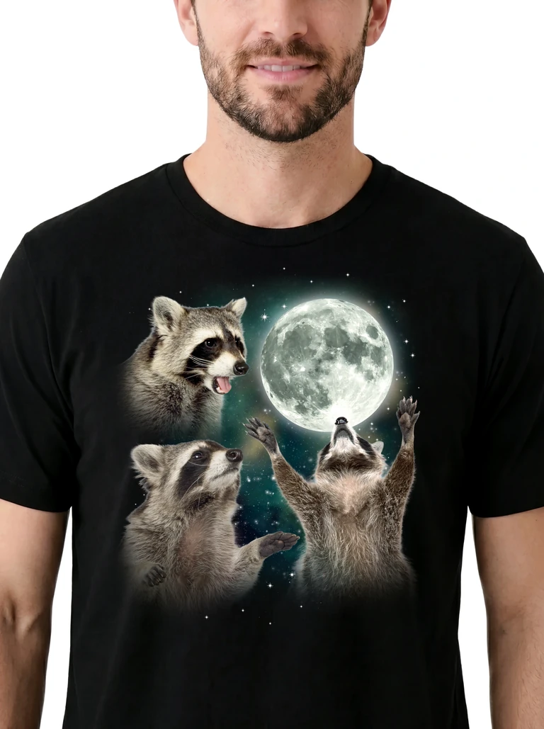 Three Raccoon Moon on model m1-3