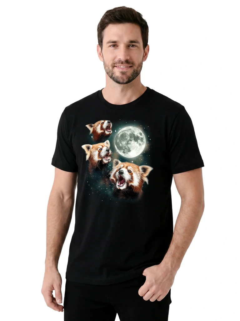 Three Red Panda Moon on model m1-2