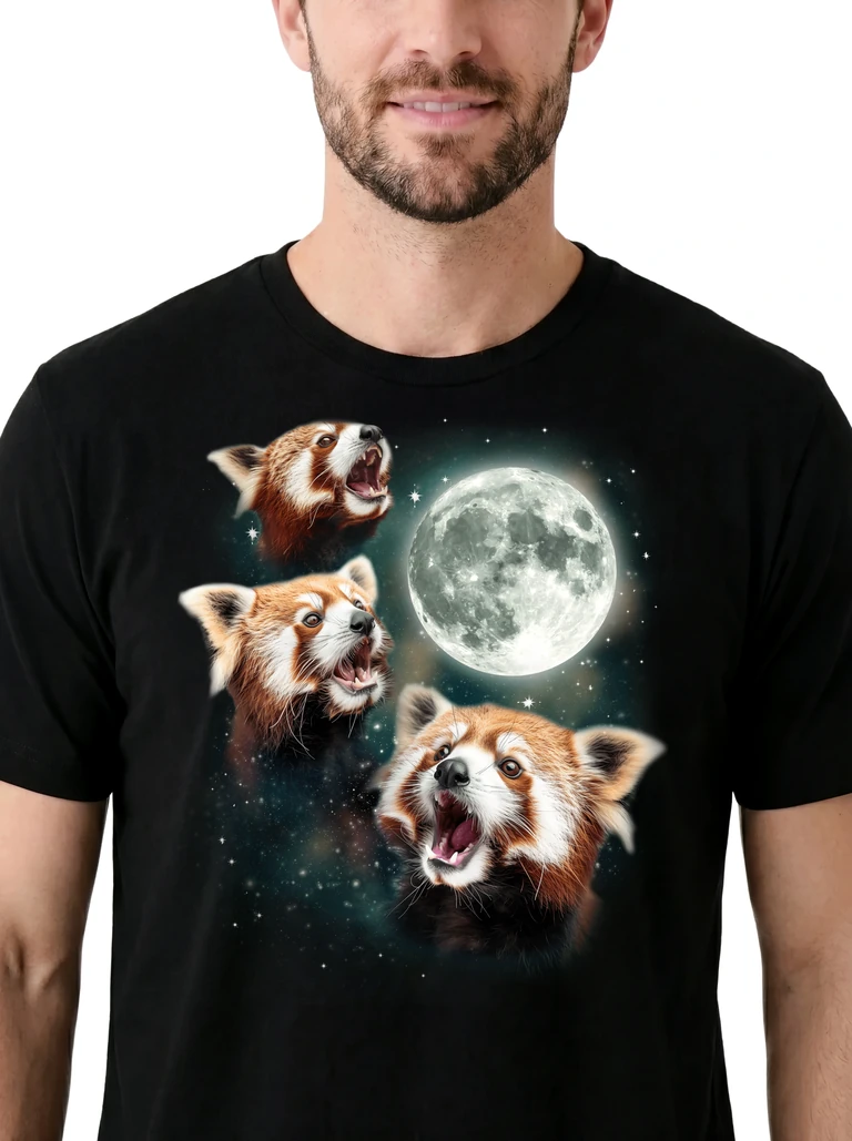 Three Red Panda Moon on model m1-3