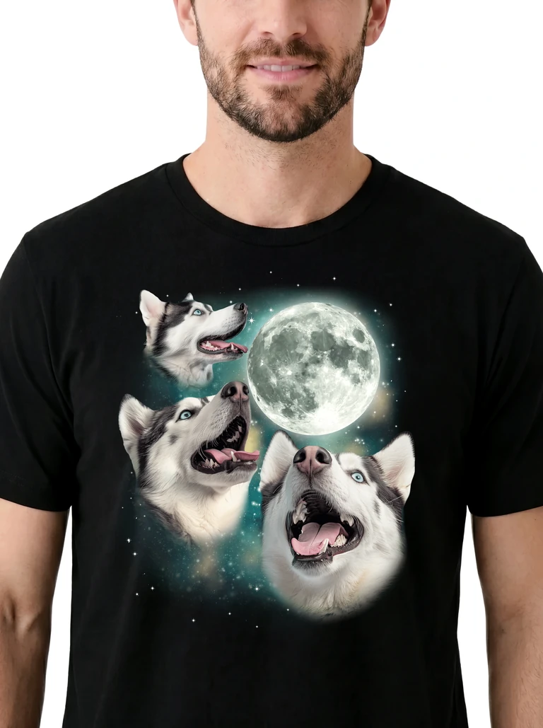 Three Siberian Husky Moon on model m1-3