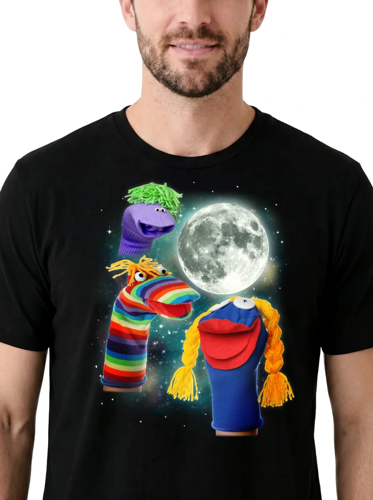 Three Sock Puppet Moon on model m1-3