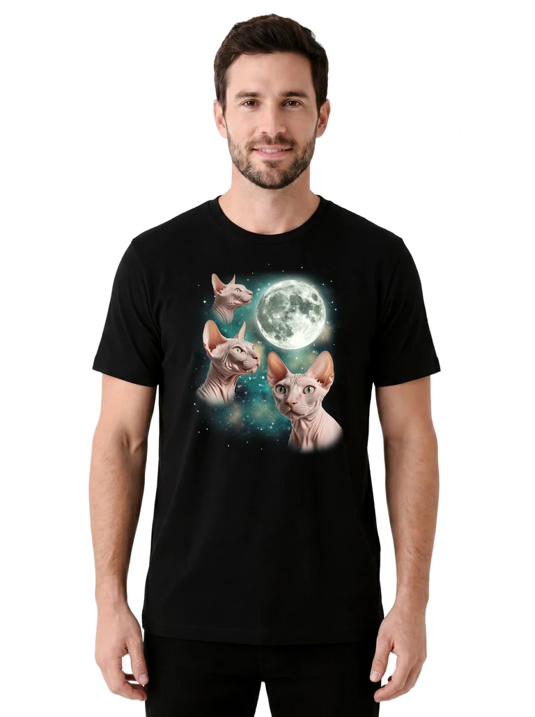 Three Sphynx Cat Moon on model m1-1