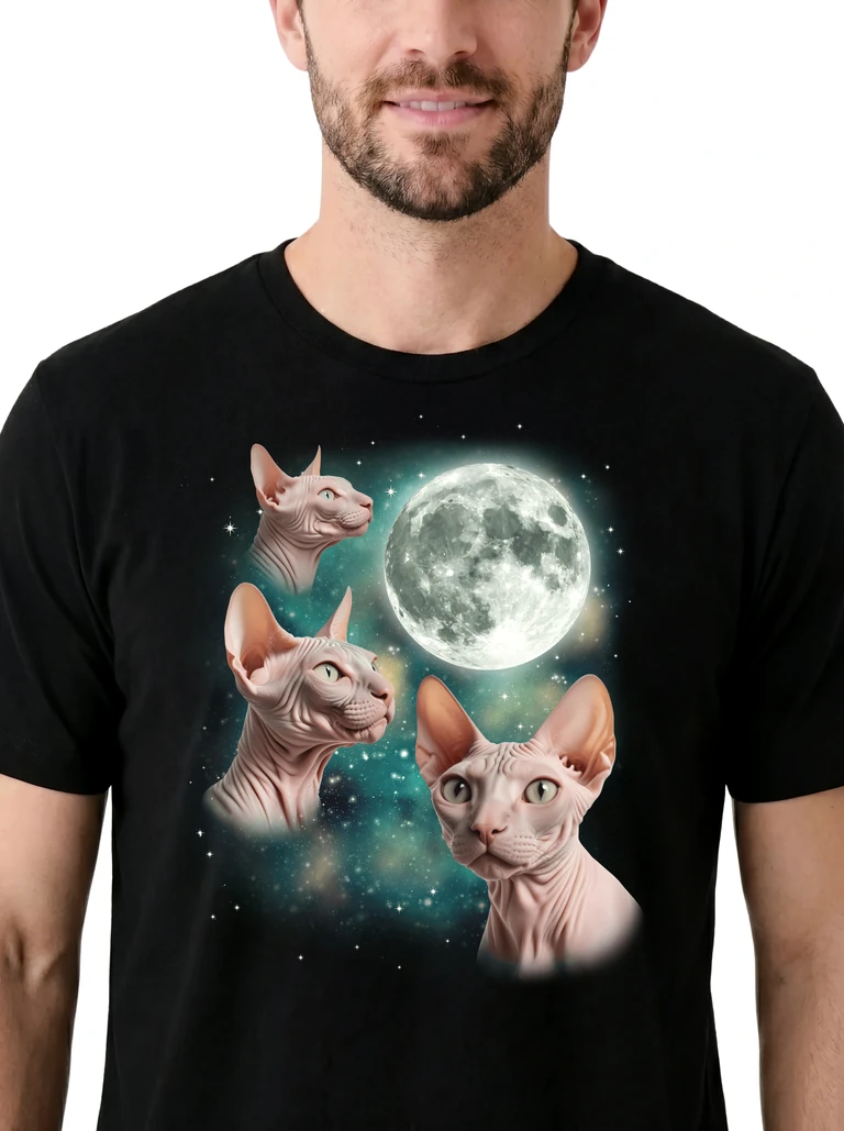 Three Sphynx Cat Moon on model m1-3