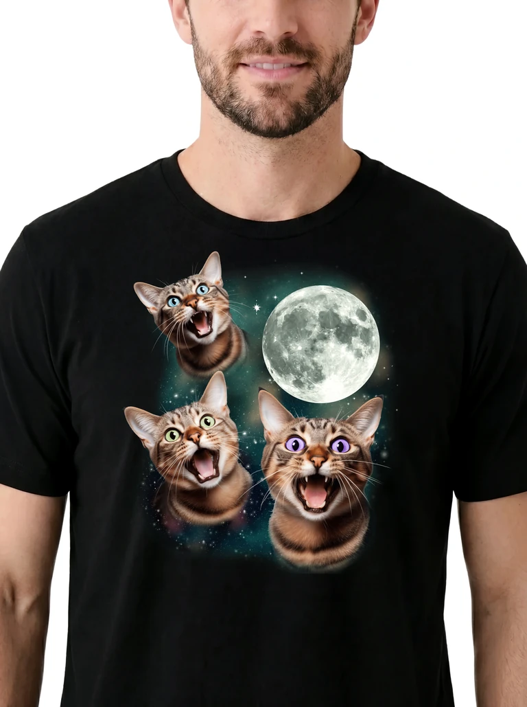 Three Tabby Cat Moon on model m1-3