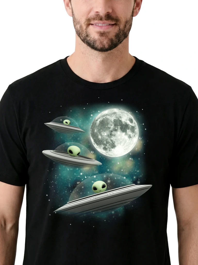 Three UFO Moon on model m1-3