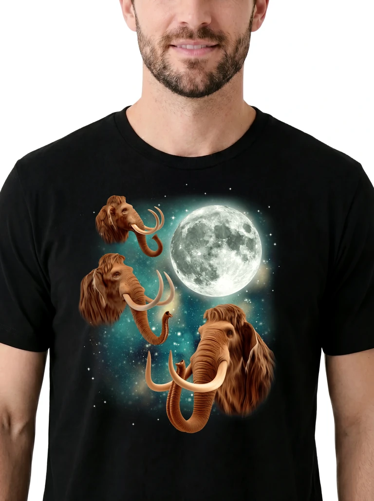 Three Woolly Mammoth Moon on model m1-3
